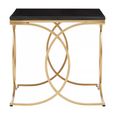 Kia Side Table - Square - Black Marble with Gold Metal