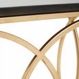 Kia Side Table - Square - Black Marble with Gold Metal
