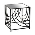 Logan Side Table - Square - Mirrored with Black Metal
