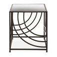 Logan Side Table - Square - Mirrored with Black Metal