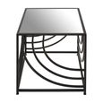 Logan Side Table - Square - Mirrored with Black Metal