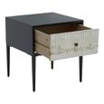 Luxor Side Table - Square - Black and Grey with 1 Drawer