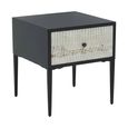 Luxor Side Table - Square - Black and Grey with 1 Drawer