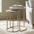 Fairfax End Table - Round - 2 Tier - Clay - Marble and Metal