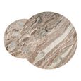 Fairfax End Table - Round - 2 Tier - Clay - Marble and Metal