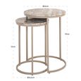 Fairfax End Table - Round - 2 Tier - Clay - Marble and Metal