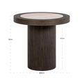 Nando End Table - Round - Brown - Ceramic and Oak