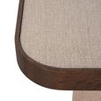 Willox Curved End Table - Square - Beige and Brown - Glass and Oak