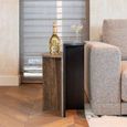 Russo End Table - Ash Brown - Wood and Travertine