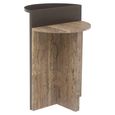 Russo End Table - Ash Brown - Wood and Travertine
