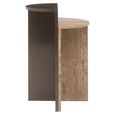 Russo End Table - Ash Brown - Wood and Travertine