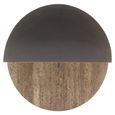 Russo End Table - Ash Brown - Wood and Travertine