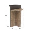 Russo End Table - Ash Brown - Wood and Travertine
