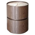 Ellery End Table - 2 Drawer - Brown - Ceramic and Wood