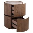 Ellery End Table - 2 Drawer - Brown - Ceramic and Wood