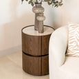 Ellery End Table - 2 Drawer - Brown - Ceramic and Wood