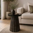 Barwick End Table - Round - Antique Brass - Glass and Metal