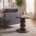 Celeste End Table - Round - Chestnut - Polyresin
