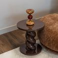 Coco End Table - Round - Chestnut - Polyresin