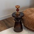 Gordes End Table - Round - Brown - Glass