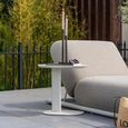 Quinn Outdoor End Table - Oval - Light Beige - Aluminum