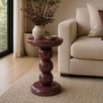 Reid End Table - Round - Burgundy - Metal