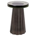 Barwick End Table - Round - Antique Brass - Glass and Metal