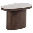 Biloxi End Table - Pedestal Base - Brown - Marble and Metal