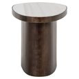 Biloxi End Table - Pedestal Base - Brown - Marble and Metal