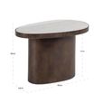 Biloxi End Table - Pedestal Base - Brown - Marble and Metal