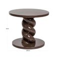 Celeste End Table - Round - Chestnut - Polyresin