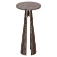 Eldora End Table - Round - Cone Base - Bronze - Travertine and Metal