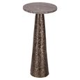 Eldora End Table - Round - Cone Base - Bronze - Travertine and Metal