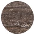 Eldora End Table - Round - Cone Base - Bronze - Travertine and Metal