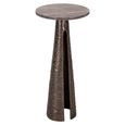 Eldora End Table - Round - Cone Base - Large - Bronze - Travertine and Metal