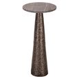 Eldora End Table - Round - Cone Base - Large - Bronze - Travertine and Metal