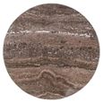 Eldora End Table - Round - Cone Base - Large - Bronze - Travertine and Metal