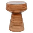 Isa End Table - Round - Cone Base - Brown - Glass