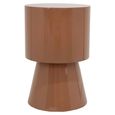 Liza End Table - Round - Mocha Mousse - Polyresin