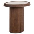 Melrose End Table - Spicebrown - Marble and Mango Wood