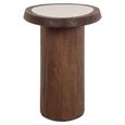 Melrose End Table - Spicebrown - Marble and Mango Wood