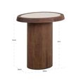Melrose End Table - Spicebrown - Marble and Mango Wood
