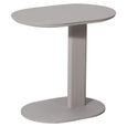 Quinn Outdoor End Table - Oval - Light Beige - Aluminum