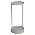 Reed Outdoor End Table - Round - Light Beige - Aluminum