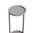 Reed Outdoor End Table - Round - Light Beige - Aluminum