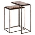Villano End Table - 2 Tier - Bronze - Glass and Metal