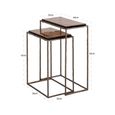 Villano End Table - 2 Tier - Bronze - Glass and Metal