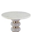 Villeray End Table - Round - White - Marble and Aluminum
