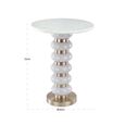 Villeray End Table - Round - White - Marble and Aluminum