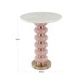 Villeray End Table - Round - White and Pink - Marble and Aluminum